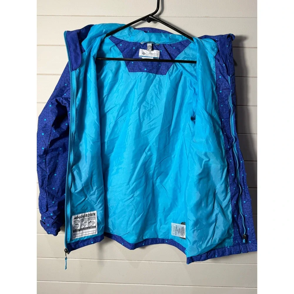 Columbia Interchange Hooded Windbreaker Jacket Purple Teal  Outgrown Youth Large